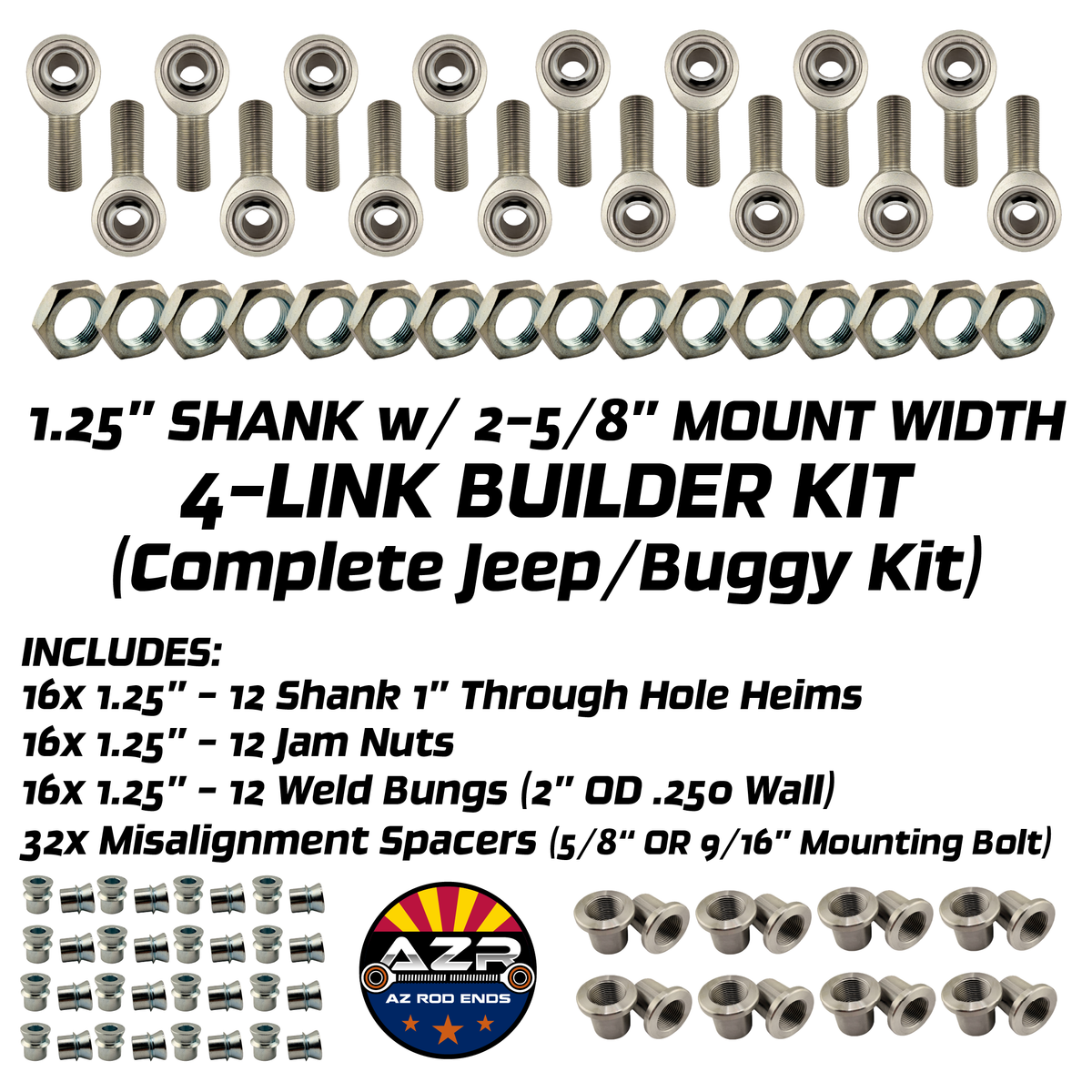 Front AND Rear Builder Kit - 1.25" Shank w/ 1" pass through