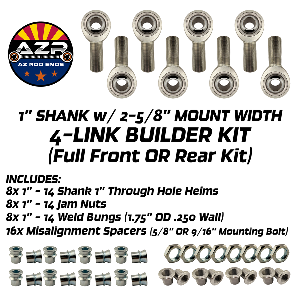 Front OR Rear Builder Kit - 1" Shank w/ 1" pass through